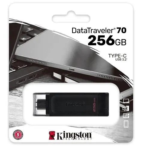 Флеш накопитель USB 256Gb DataTraveler 70, Black Kingston teh0021078 - фото 3