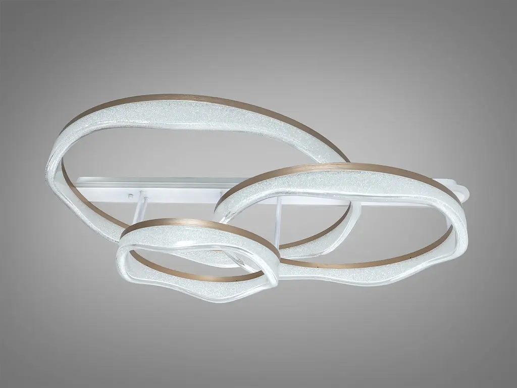 Стельова LED люстра Diasha MX86672/400+800+600CG шампань 170W 3 кільця з пультом - фото 3