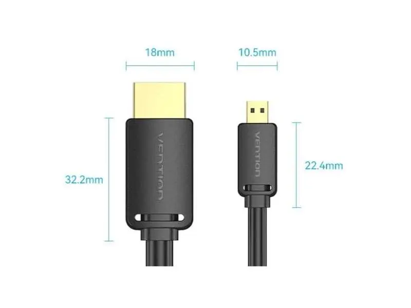Кабель Vention HDMI to micro HDMI 1m Black (AGIBF) - фото 7