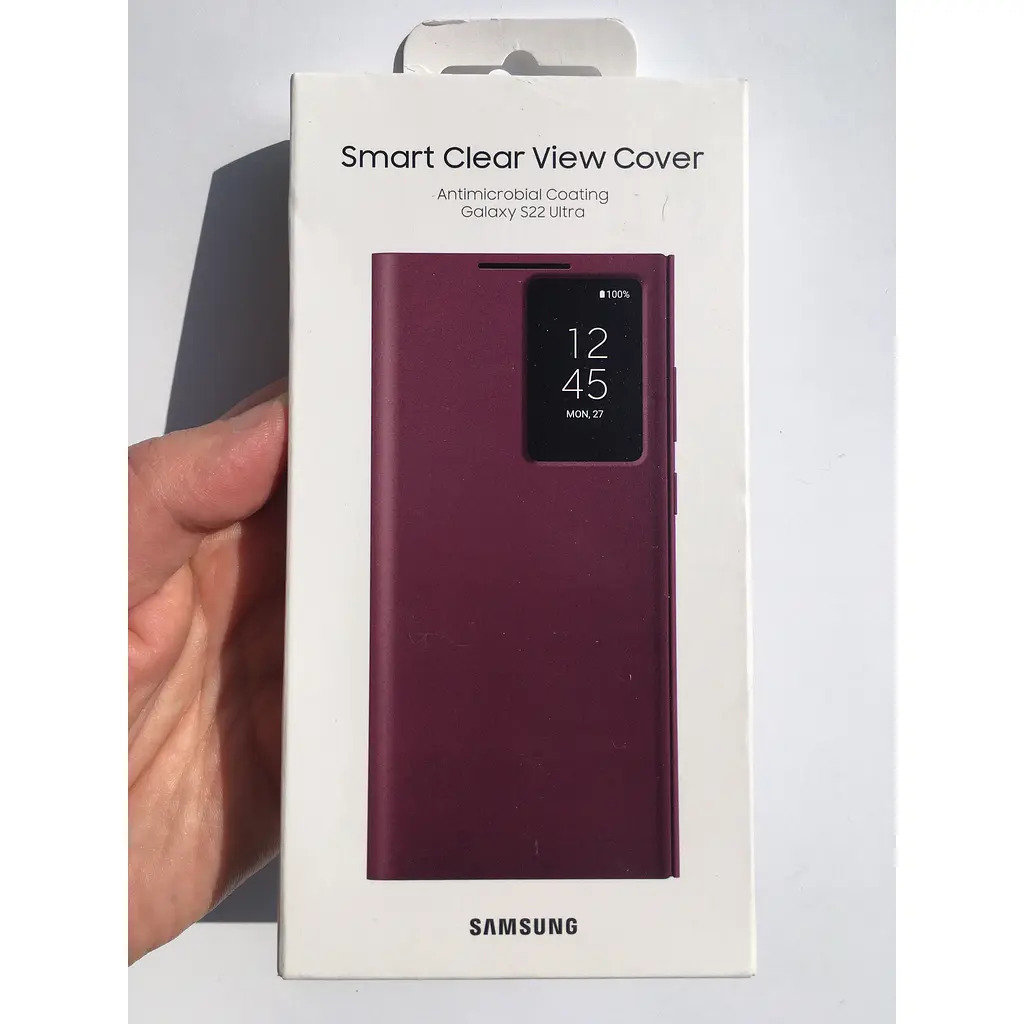 Оригінальний чохол-книжка Samsung Smart Clear View Cover для Galaxy S22 Ultra (S908) Burgundy EF-ZS908CEEGRU - фото 2