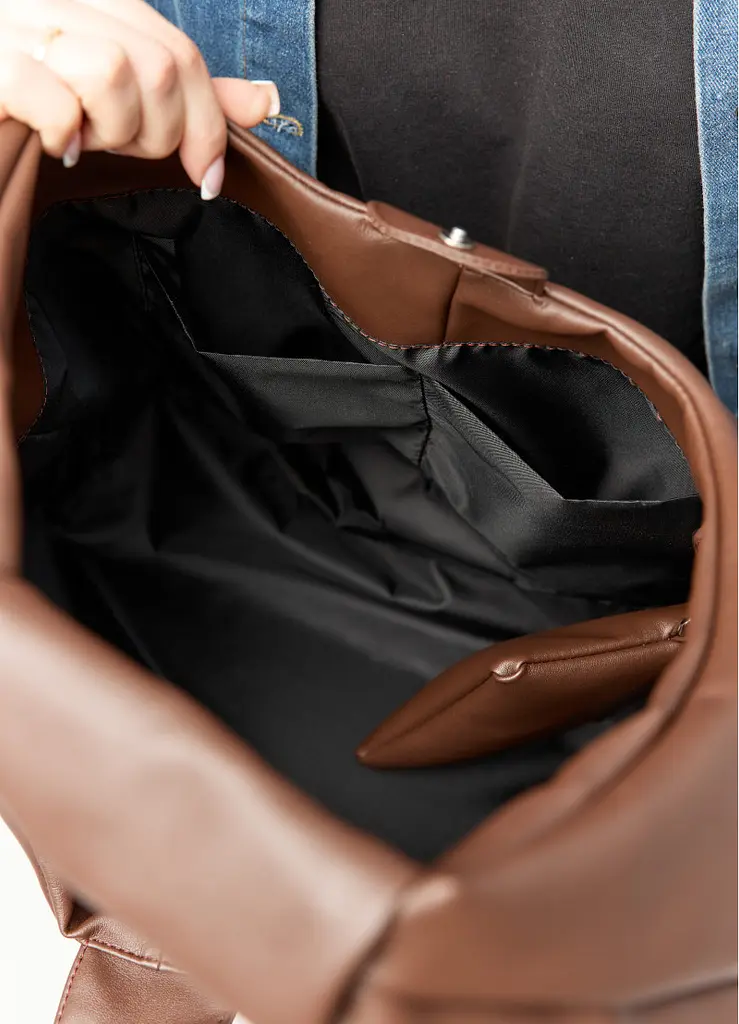 Жіноча сумка Sambag HOBO L шоколадна 34 х 37 х 16 см (53300020) - фото 9