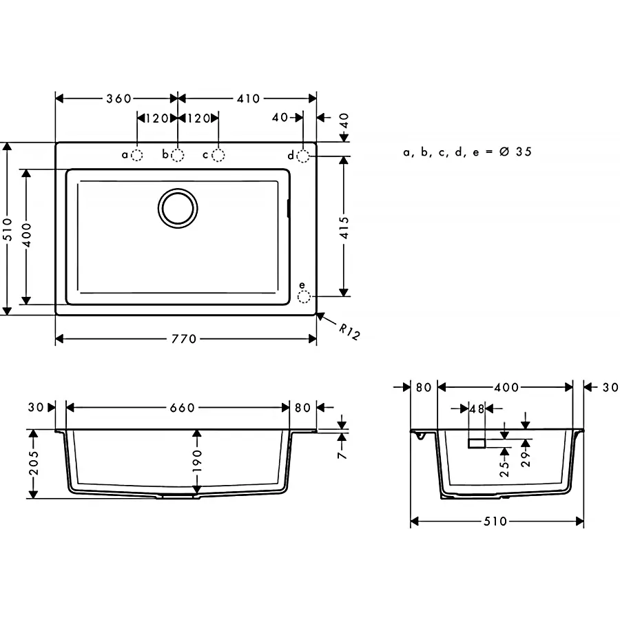 Кухонная мойка Hansgrohe S510-F660 Built-in sink 770x510 Stonegrey 43313290, Серый - фото 2