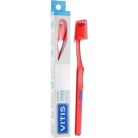 Зубна щітка Vitis Medium + Vitis Whitening зубна паста 15 мл червона  - фото 3