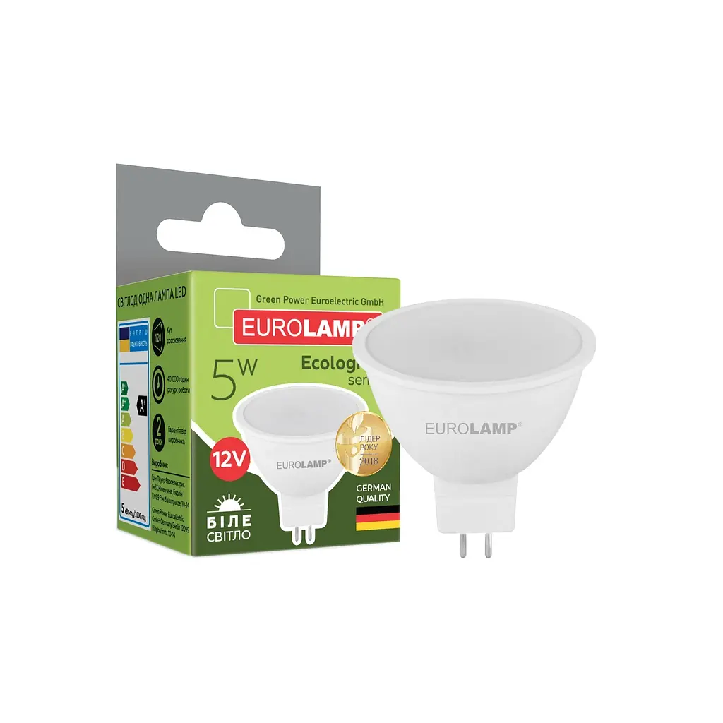 Лампочка Eurolamp LED SMD MR16 5W GU5.3 4000K 12V (LED-SMD-05534(12)(P)) - фото 2