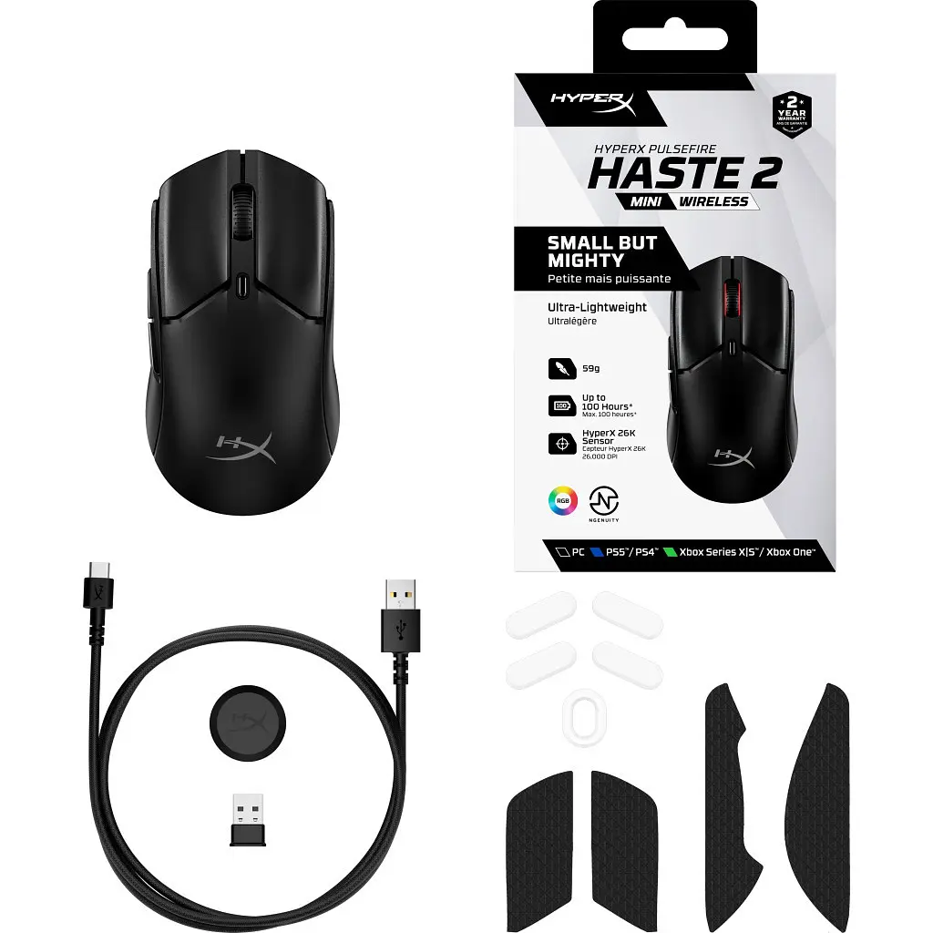 Мишка HyperX Pulsefire Haste 2 Mini Wireless Black (7D388AA) - фото 7