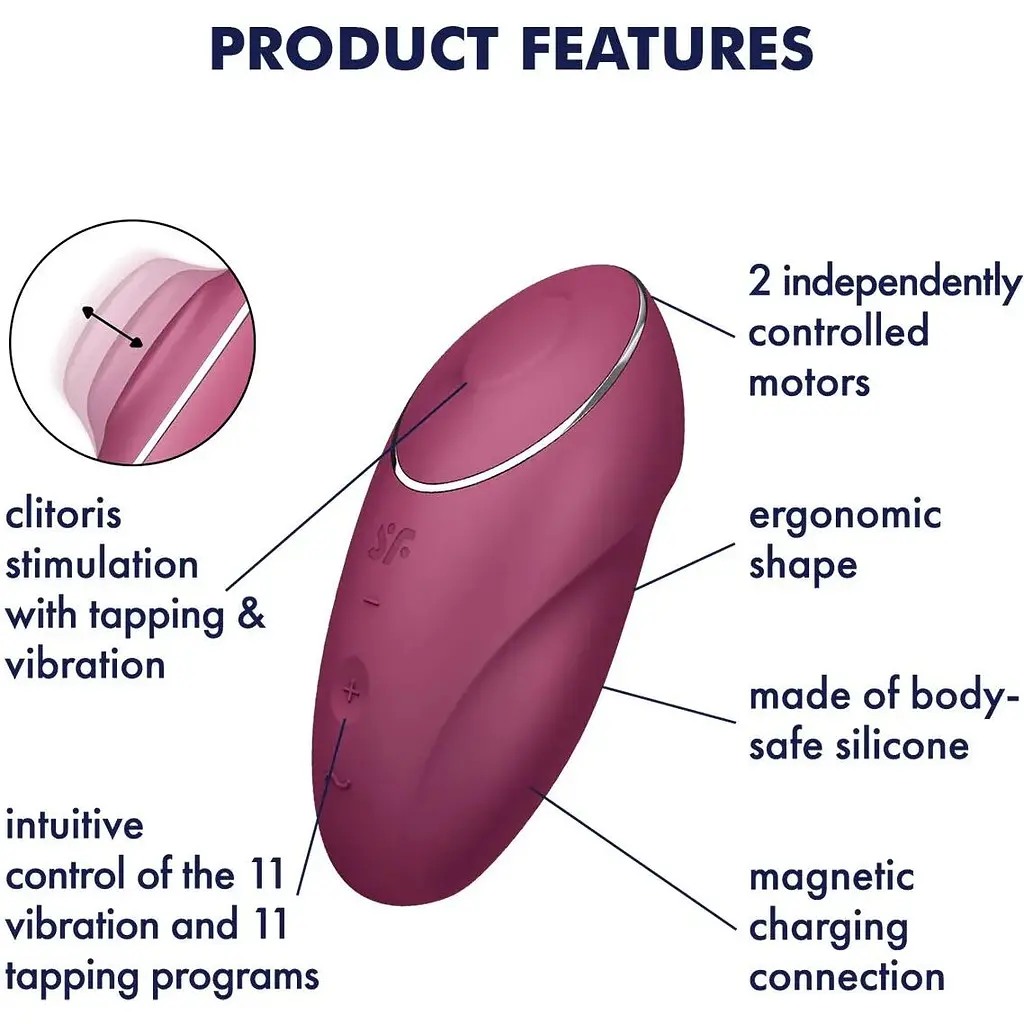Вібратор Satisfyer Tap & Climax 1 Red - фото 7