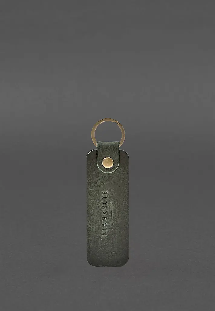 Шкіряний брелок для Авто Hyndai зелений Crazy Horse - фото 3