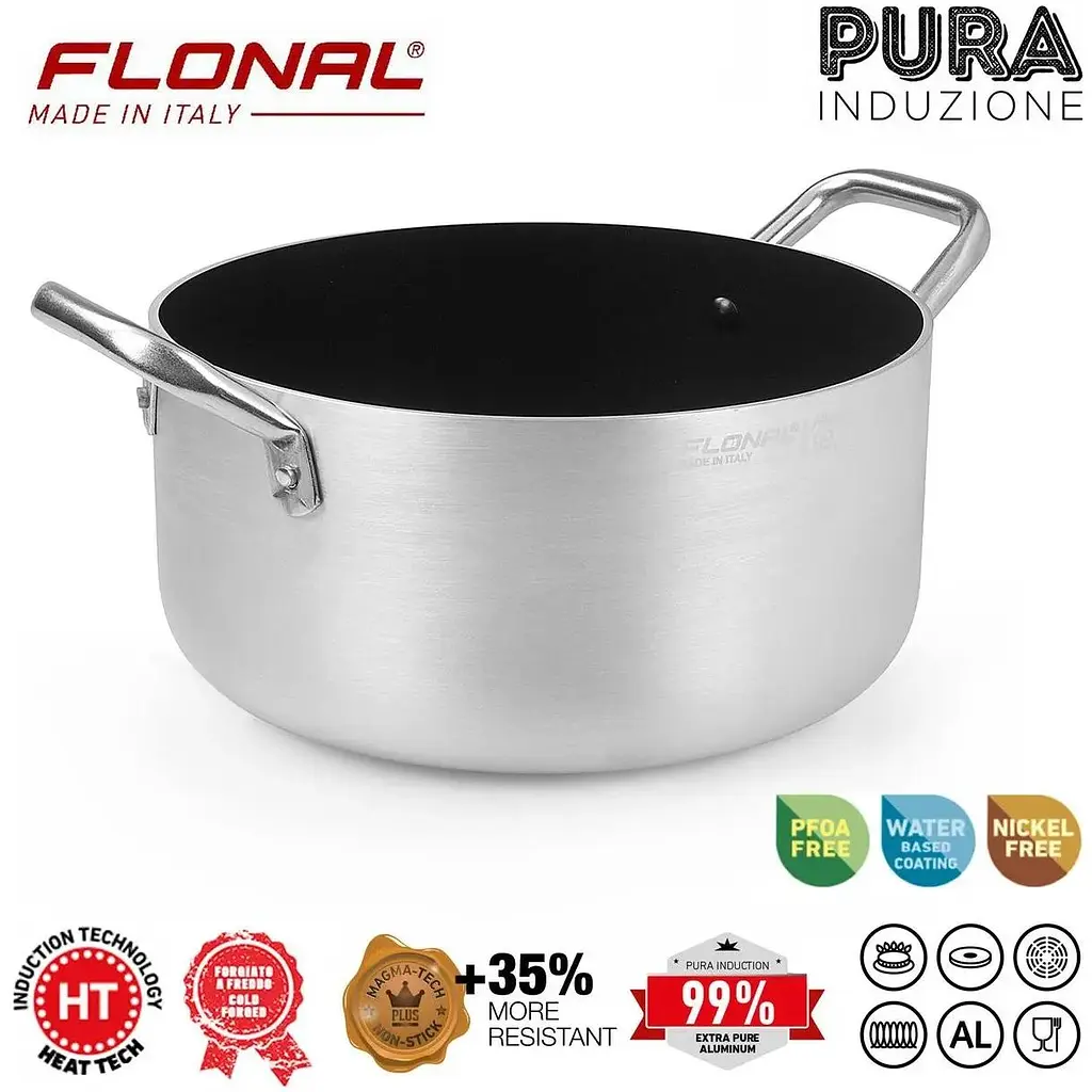 Каструля Flonal Pura Induction Professional 7.9 л 28 см з антипригарним покриттям Magma-Tech Plus алюмінієва професійна - фото 2