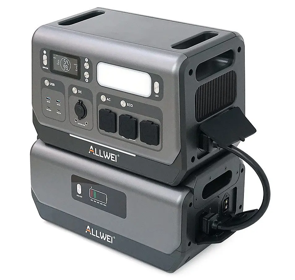 Портативна зарядна станція ALLWEI PPS-2400 Portable Power Station + BAT B200 Pro 2400W 4096Wh LiFePO4 - фото 3