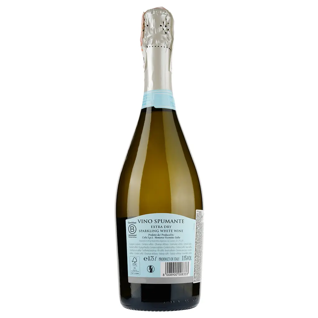 Вино ігристе Cielo e Terra Cuvee Privee Spumante Extra Dry, біле, екстрасухе, 11%, 0,75 л - фото 2