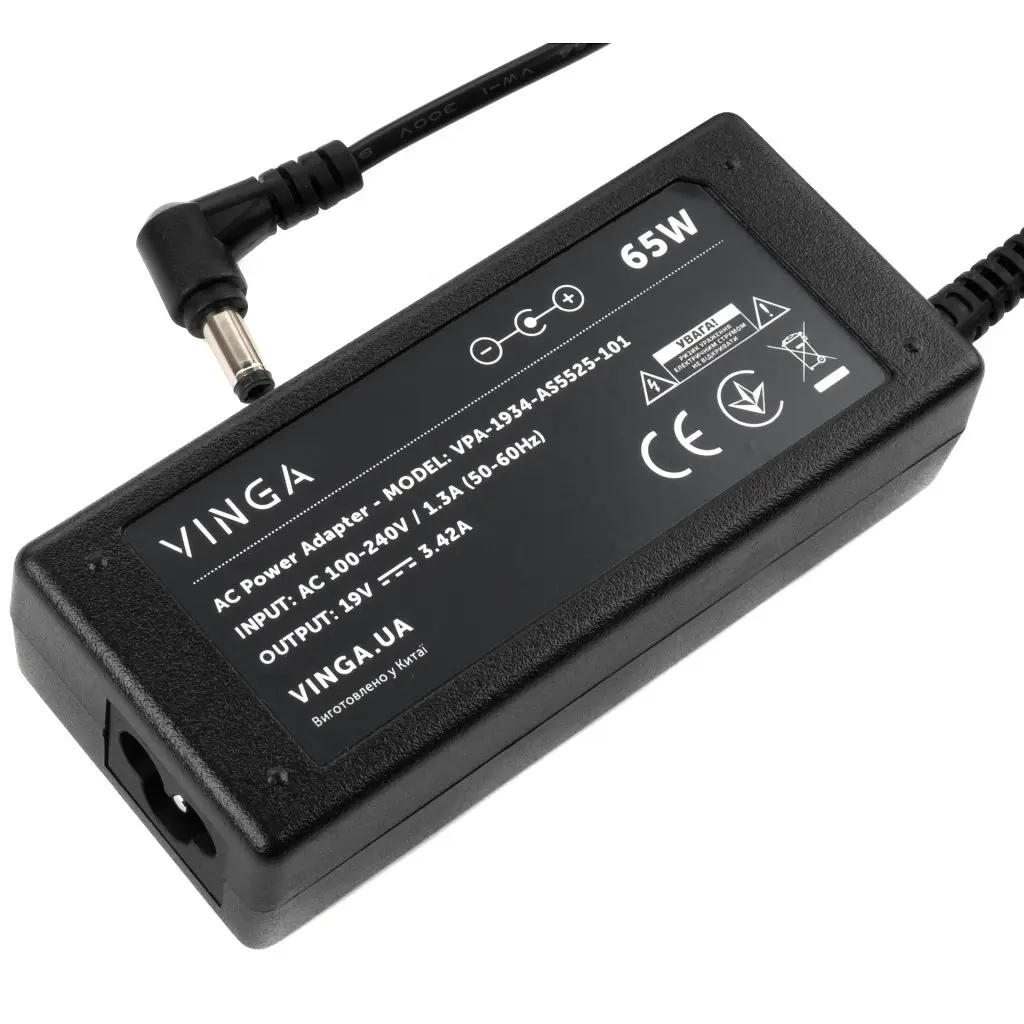 Блок живлення до ноутбуку Vinga ASUS 65W 19V 3,42A 5.5*2.5 (VPA-1934-AS5525-101) - фото 3