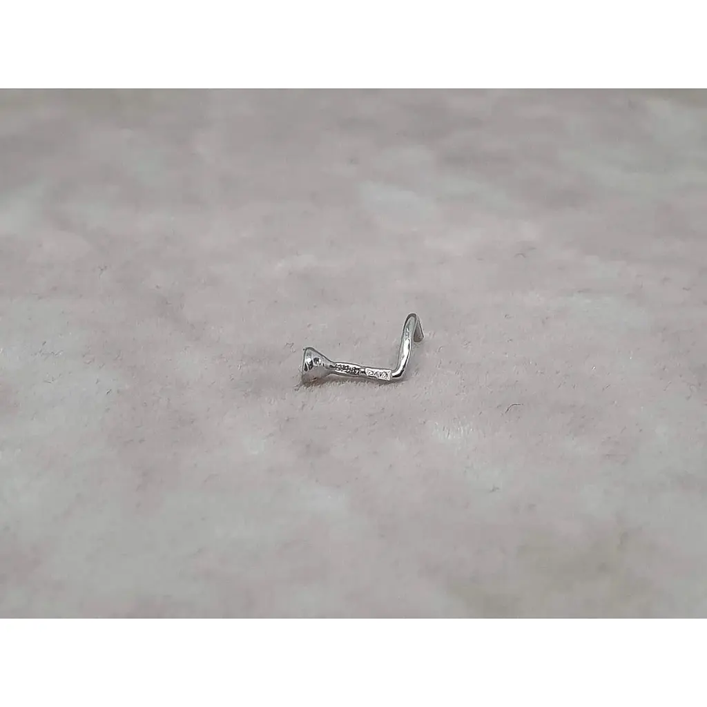 Золотая серьга-пирсинг Астор в нос с фианитом. 2182525Б - фото 3