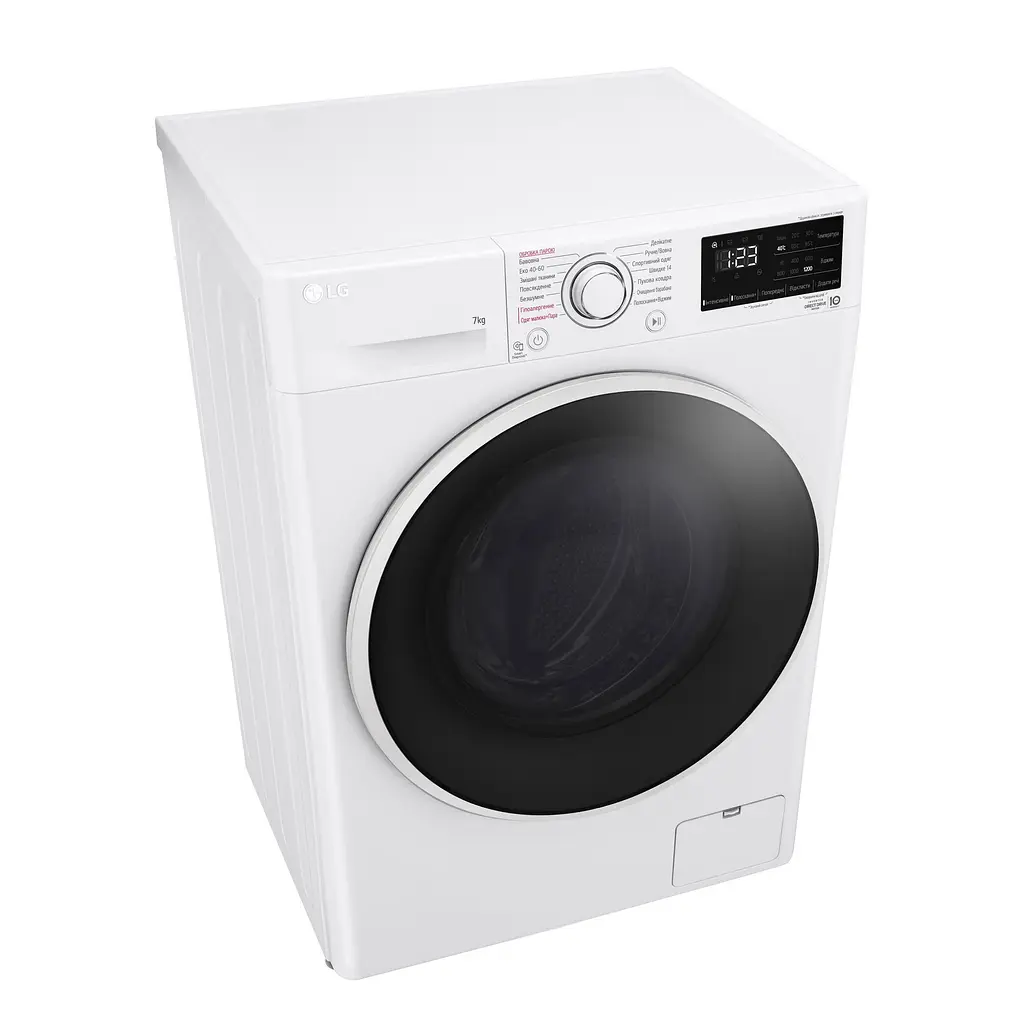 Пральна машина LG фронтальна 7 кг 1200 A+++ 48 см дисплей пара інвертор білий - фото 7