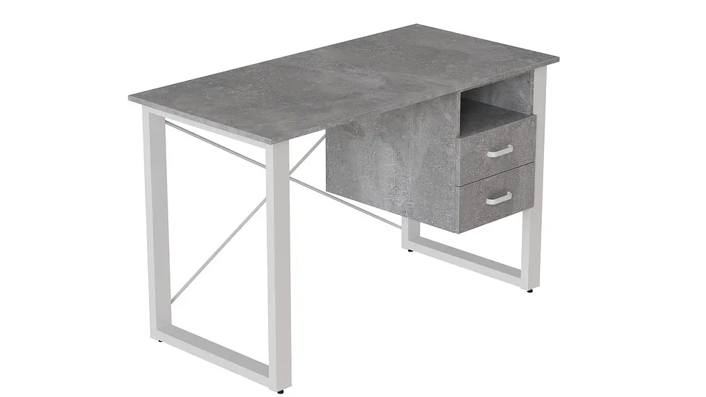 Письменный стол с ящиками Ferrum-decor Оскар 750x1400x600 металл Белый ДСП Бетон 16 мм (FRD-103247) - фото 3