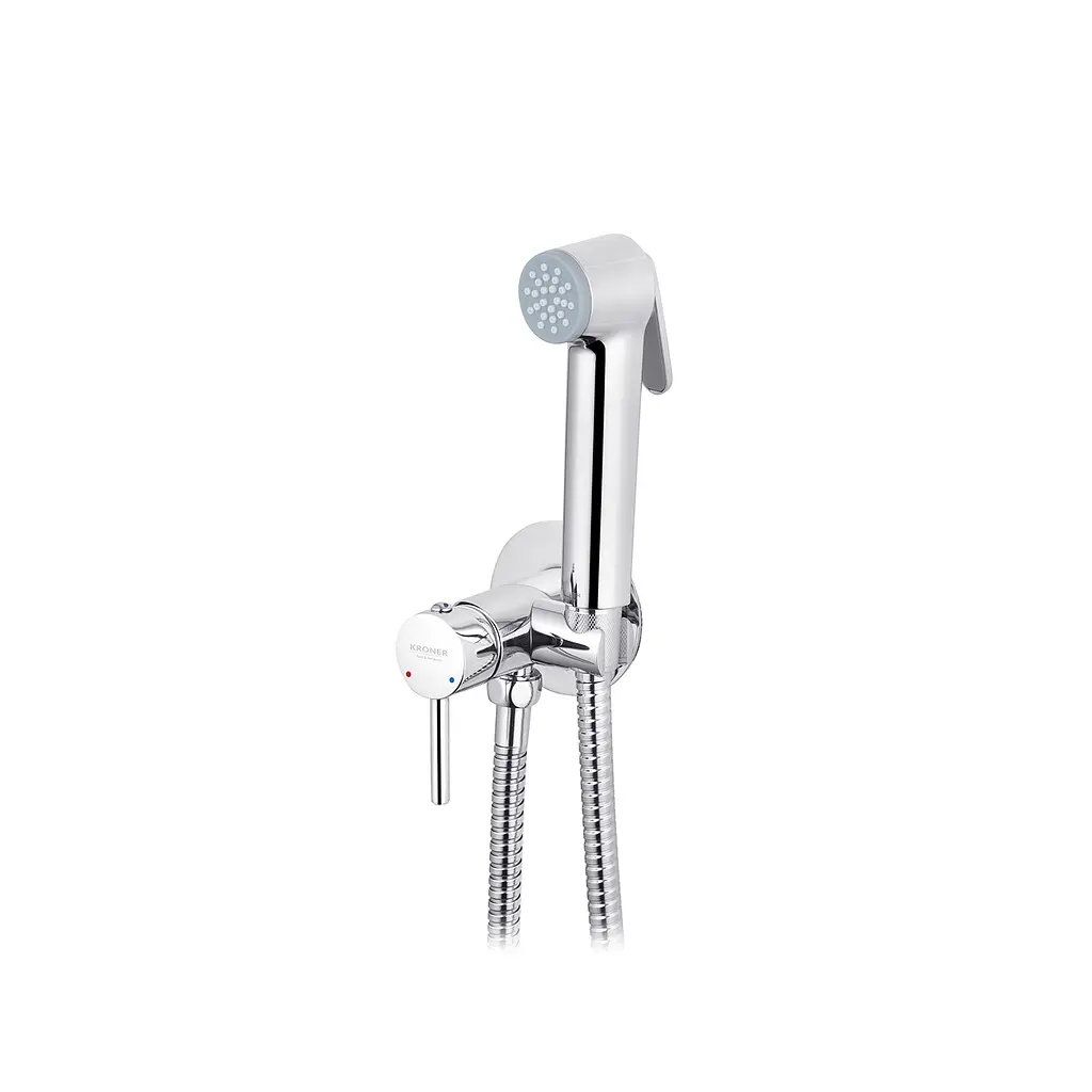 Набор гигиенического душа скрытого монтажа Kroner KRP Bidet - C082, Хром - фото 3