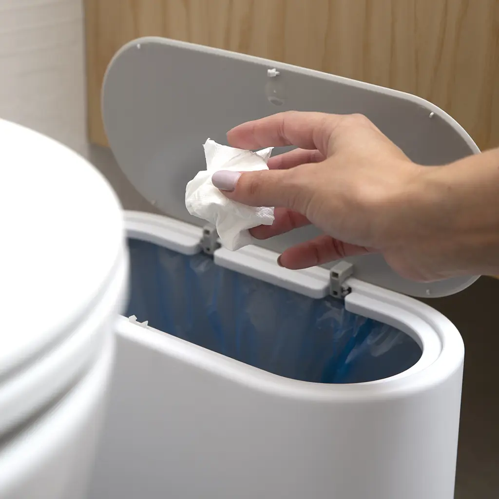 Відро для сміття МВМ My Home BP-14 біле з сірим 10 л (BP-14 WHITE/GRAY) - фото 4