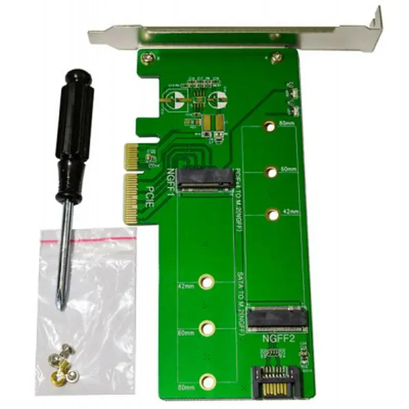 Контролер Maiwo Multi-Size PCIex4 & SATA to M.2 (M-Key or B-key) KT015 SSD (45774) - фото 3