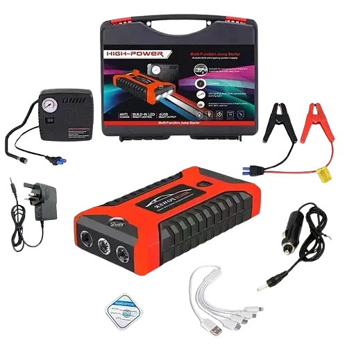 Пускозарядний пристрій — Jumpstarter JX27 (99800 мАh) + компресор