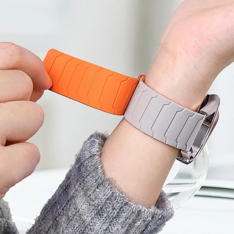 Ремінець Dual-color Magnetic для Smart Watch 22mm Starlight / Orange - фото 2