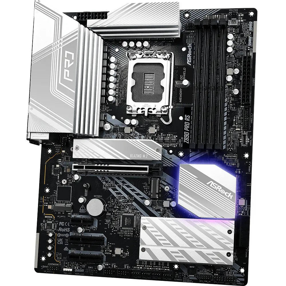 Материнська плата AsRock Z890 PRO RS (1851/Z890, 4xDDR5, PCIex16, HDMI/DP/TB4, 4xSATA, 4xM.2, 2.5Glan, 7.1c, ATX) - фото 3