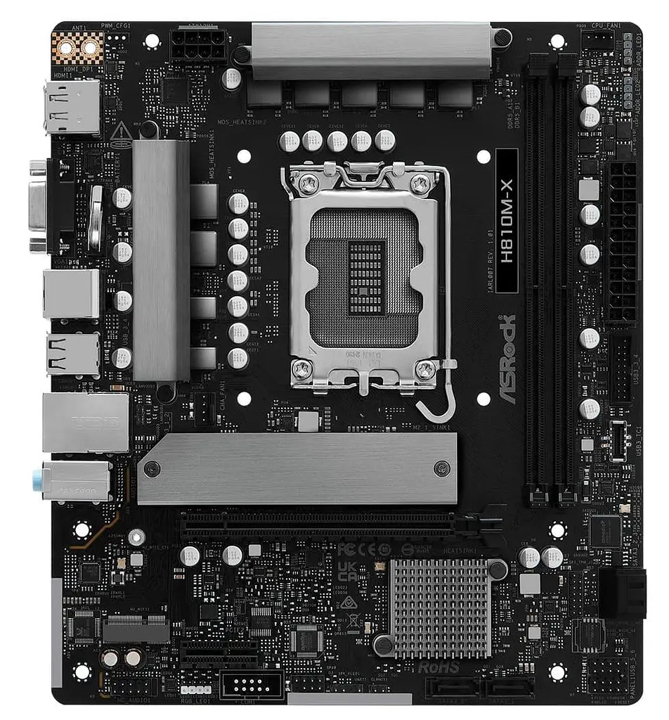 Материнська плата ASRock H810M-X (H810M-X) (Socket 1851, Intel H810, Micro-ATX)