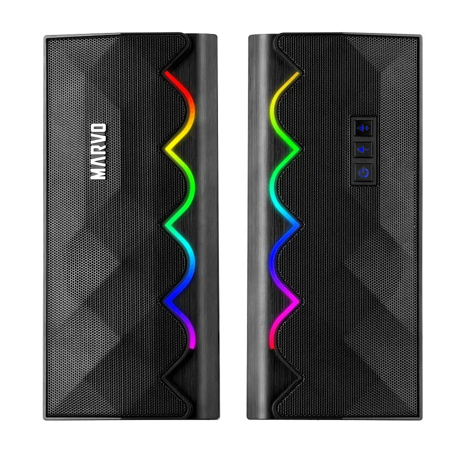 Ігрові настільні комп'ютерні колонки Marvo SG-269 2.0 з підсвічуванням Multi-LED USB - фото 4