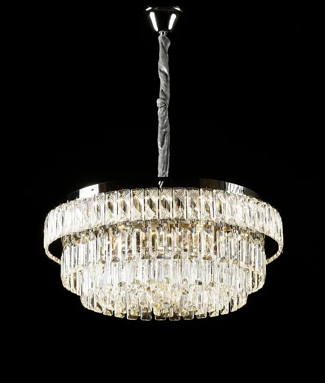 Хромированная хрустальная светодиодная люстра Splendid Ray L1195/600/8+LED (CR), 60 см на 8 ламп E14 с дистанционным управлением - фото 2