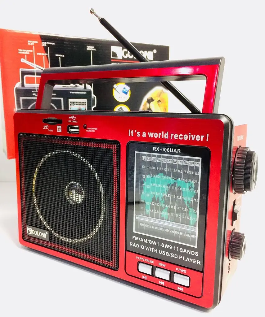 Радіоприймач GOLON-RX 006/0816 USB+SD Червоний - фото 3