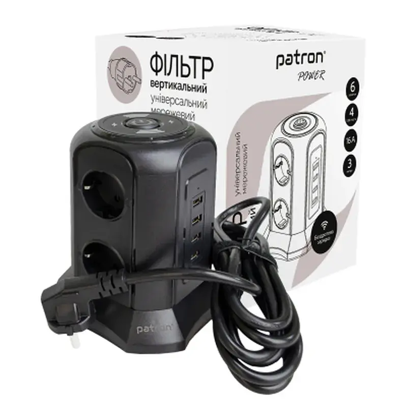 Мережевий фільтр живлення Patron SP-1663-USBTW (EXT-PN-SP-1663-USBTW) - фото 3