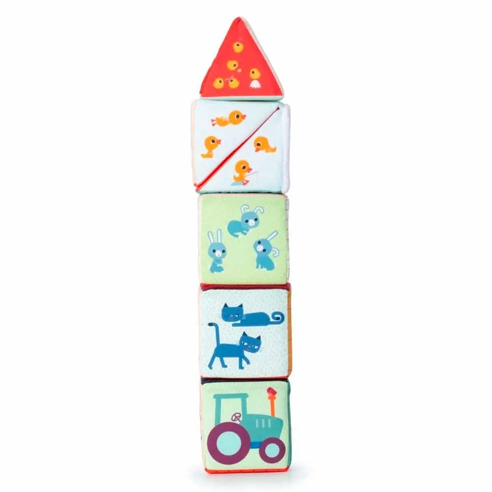 Набір із 5 м'яких кубиків Lilliputiens Ферма (83455) - фото 5