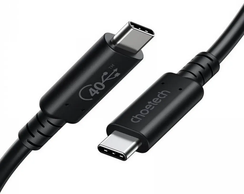 Кабель USB 4.0 Thunderbolt Type-C M-M, 0,8 м, Gen 3 100W 40Gbps 8K@60Hz Choetech - фото 2