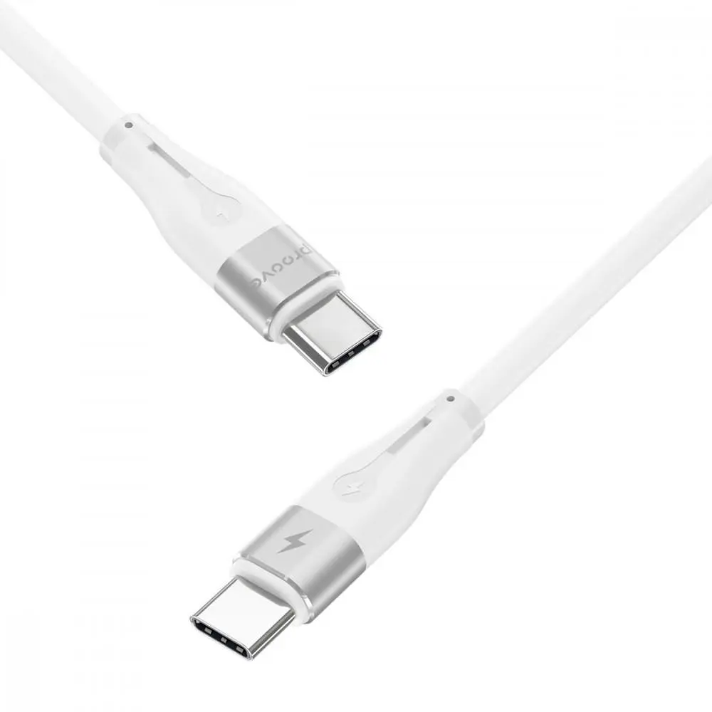 Кабель Proove Soft Silicone Type-C to Type-C 60W (1m) white (CCSO60002202) - фото 2