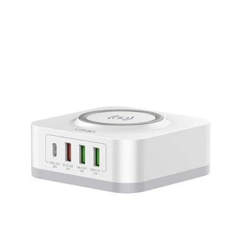 Беспроводное зарядное устройство для Ldnio AW004 3 USB/ Type-C QC PD 32W белый - фото 5