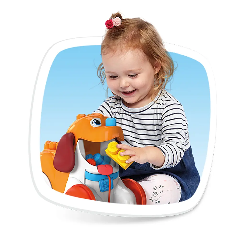 Щенок-каталка Mega Bloks Веселый конструктор (GNW63) - фото 5