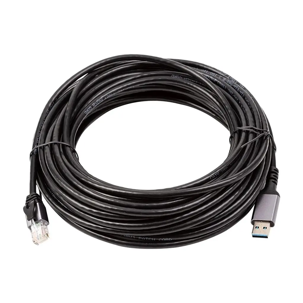 Кабель для передавання даних PowerPlant USB AM to RJ45 Ethernet CAT6 UTP 15.0m (CA915026) - фото 2