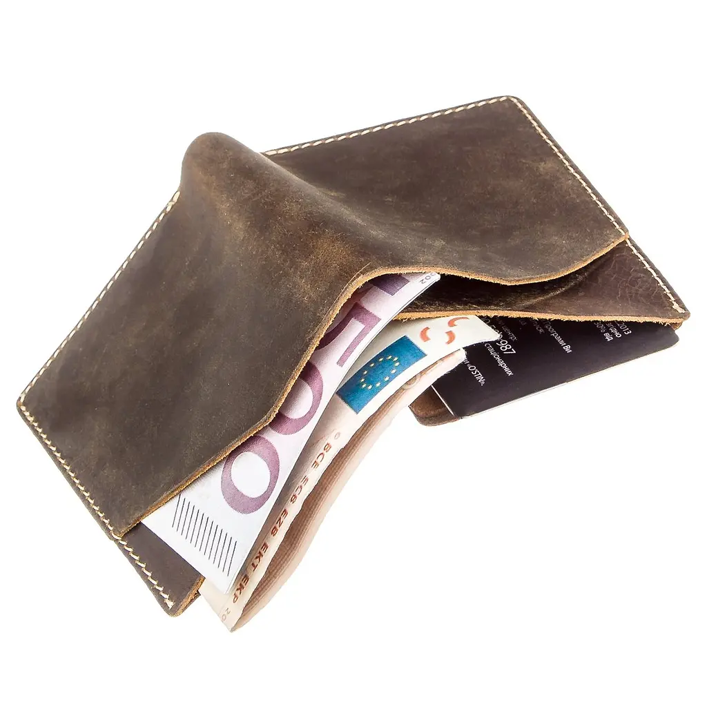 Кожаный портмоне Vintage 8х9.5х0.5 см acs0016076 - фото 5