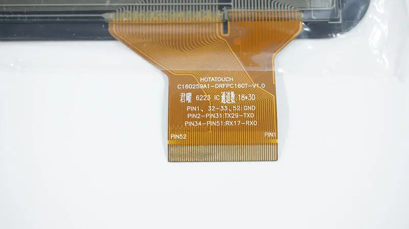 Тачскрін (сенсорне скло) C160259A1-DRFPC160T-V1.0 10 1 зовнішній розмір 259*160 мм робочий розмір 224*127 мм 52 pin чорний - фото 3