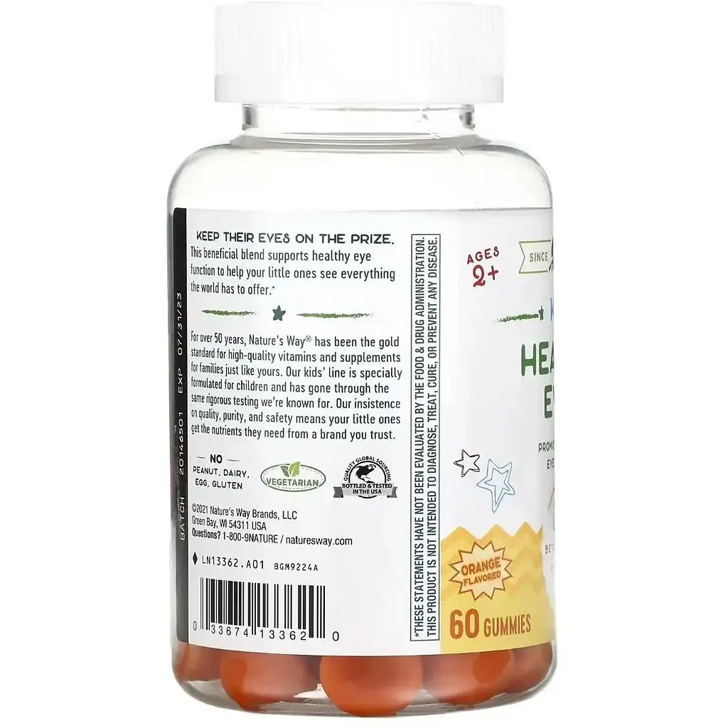 Здоров'я зору Nature's Way Healthy Eyes для дітей віком від 2 років смак тропічних фруктів 60 жувальних цукерок - фото 3