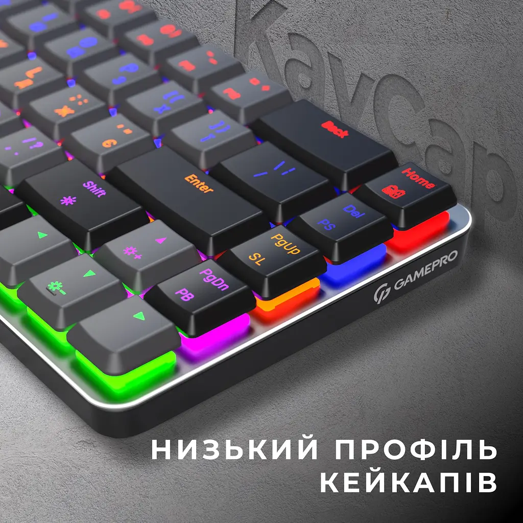Клавіатура GamePro Red Swich Low Profile Wireless Dark Gray бездротова (MK122R) - фото 9
