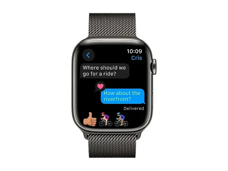 Смарт-годинник Apple Watch Series 9 GPS + Cellular 45mm Graphite S. Steel Case w. Graphite Milanese Loop (MRMX3) - фото 6