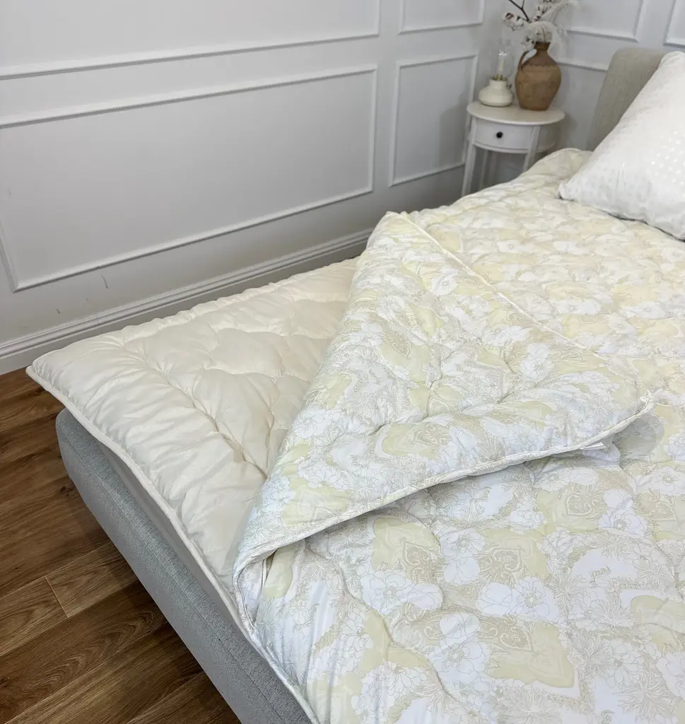 Ковдра євро подвійна 4 сезони з холлофайбера Arda 21560 195х215 см бежева - фото 4