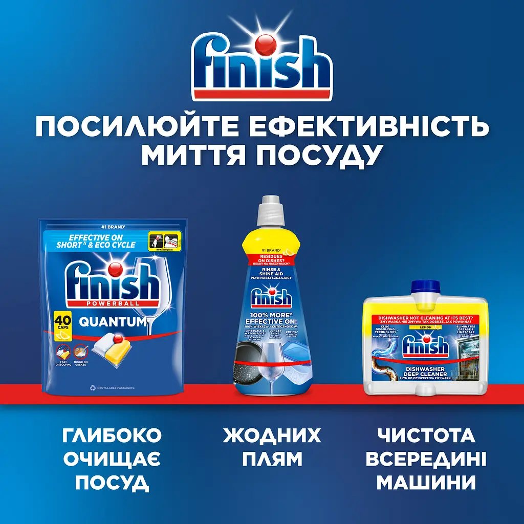 Засіб для миття посуду Finish Quantum Лимон 30 капсул (3337997) - фото 4