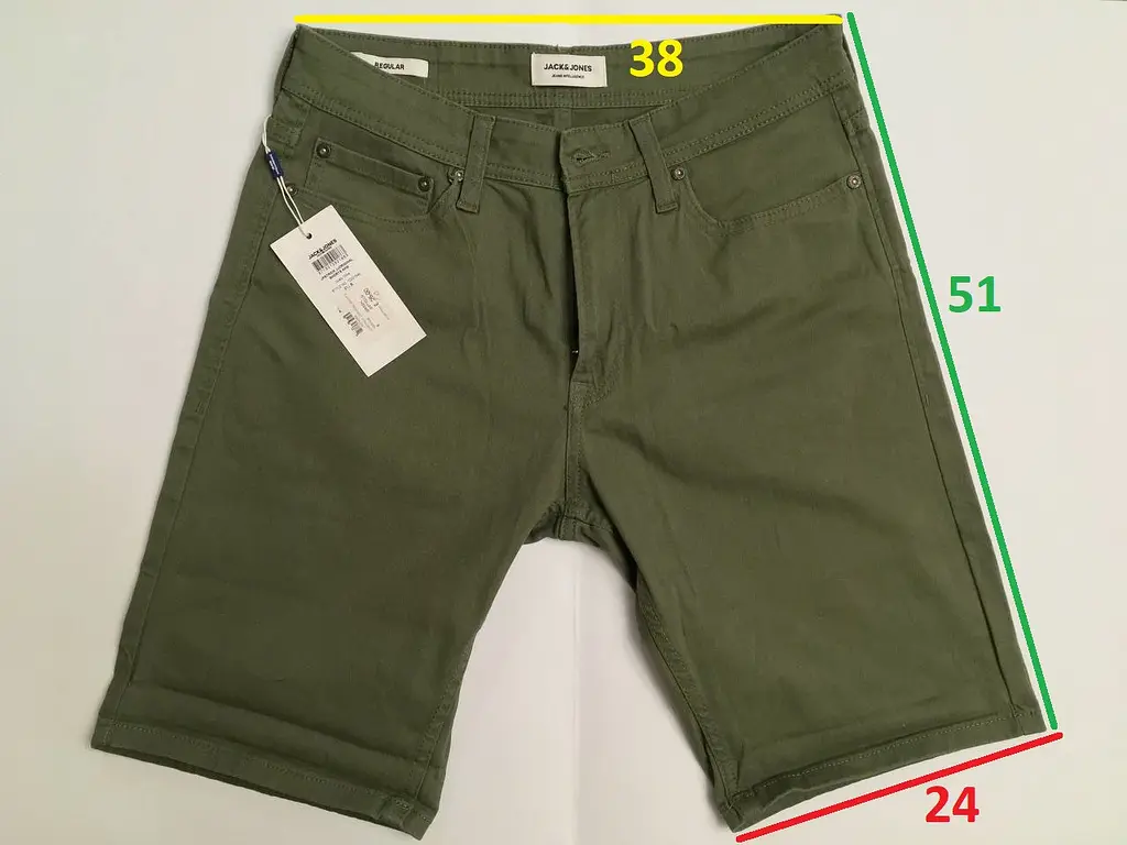 Шорты мужские джинсовые Jack & Jones S W30" (JPSTRICK JJSHORTS AKM DUSTY OLIVE) - фото 7