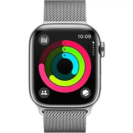 Смарт-часы Apple Watch Series 9 GPS + Cellular 45mm Silver S. Steel Case w. Silver Milanese Loop (MRMQ3) - фото 4