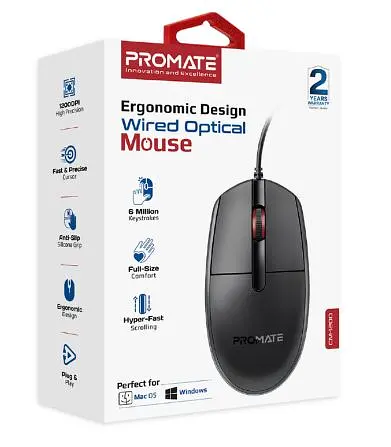 Миша Promate CM-1200 USB Black (CM-1200.Black) - фото 7