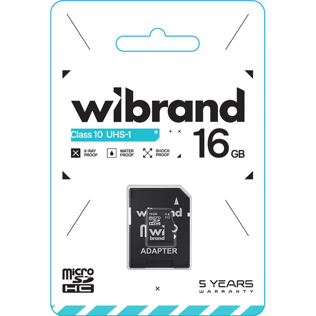 Карта пам'яті Wibrand microSDHC 16GB Class 10 UHS-I + SD Adapter (WICDHU1/16GB-A) [166583] - фото 2