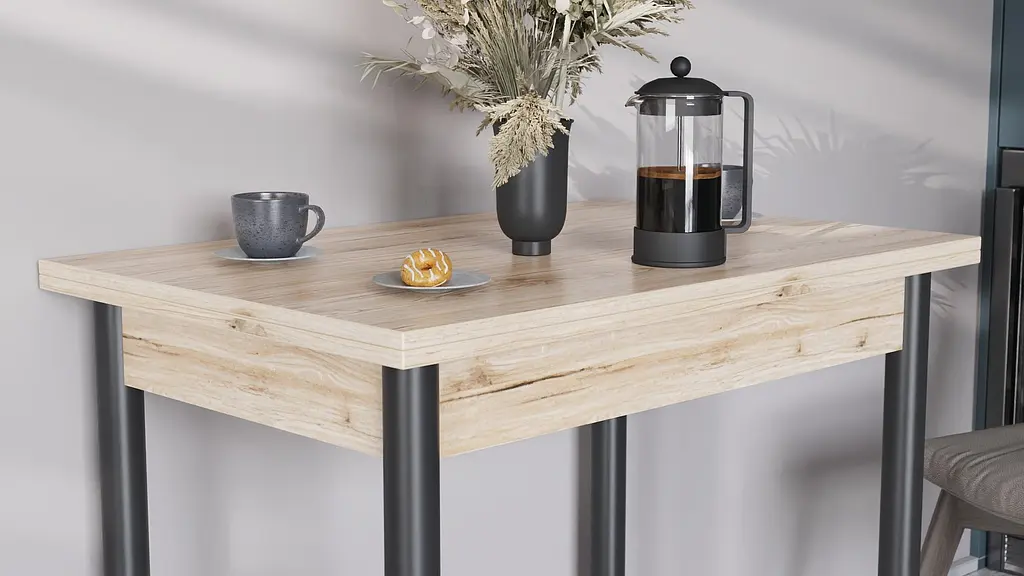 Обідній стіл-формер розкладний Берта Ferrum-decor 750x1200x900 Чорний метал ДСП Дуб Сан-Марино 16 мм (FRD-105172) - фото 4