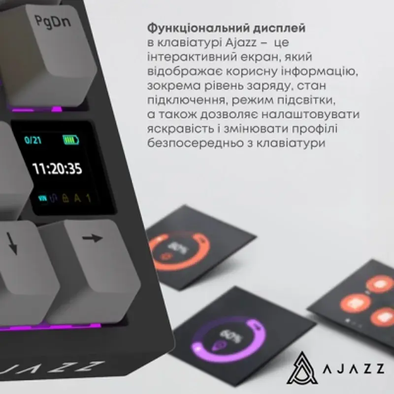 Клавіатура Ajazz AK820 Pro Gift Switch Black RGB USB/Wireless/Bluetooth UA Black (AK820PRO-G-BGY) - фото 9
