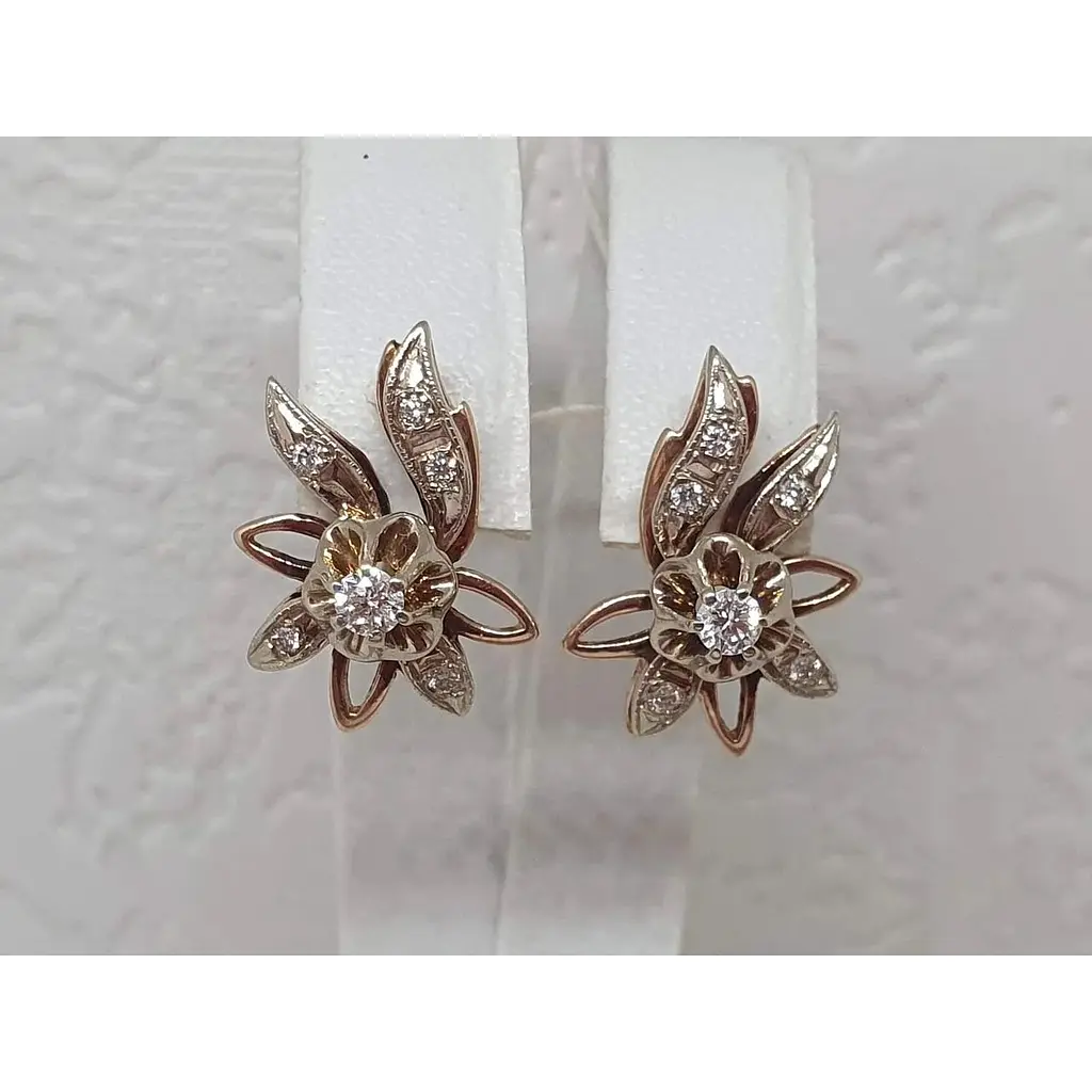 Золоті сережки Гаразд з діамантами. 303250 - фото 2