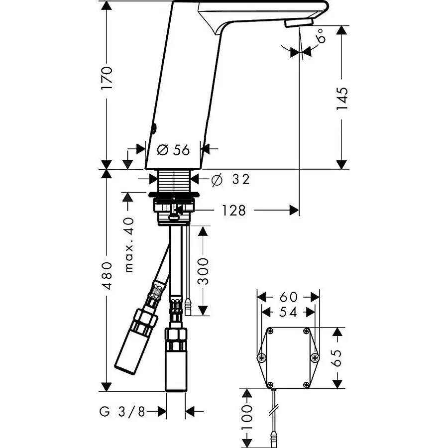 Смеситель для умывальника Hansgrohe Metris S 31100000 Хром - фото 2